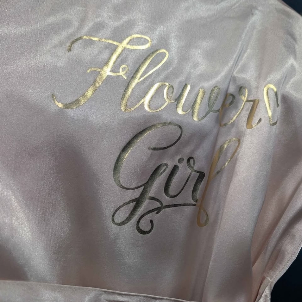David's Bridal Pink Flower Girl Robe